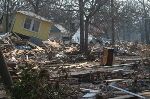 Biloxi, Miss., September 3, 2005 -- Damage and destruction to houses in Biloxi, Mississippi.  Hurricane Katrina caused extensive damage all along the Mississippi gulf coast.  FEMA/Mark Wolfe